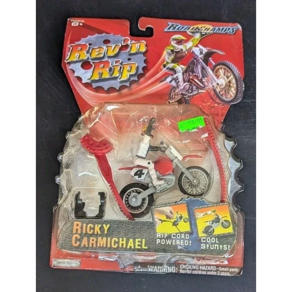 2004 JAKKS PACIFIC Road Champs  Rev’N Rip Racers Ricky Carmichael #4 READ!
